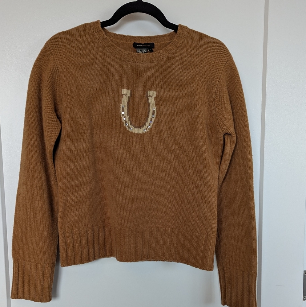 Vintage Large BCBGmaxazria Rust 100% Lambswool Sweater